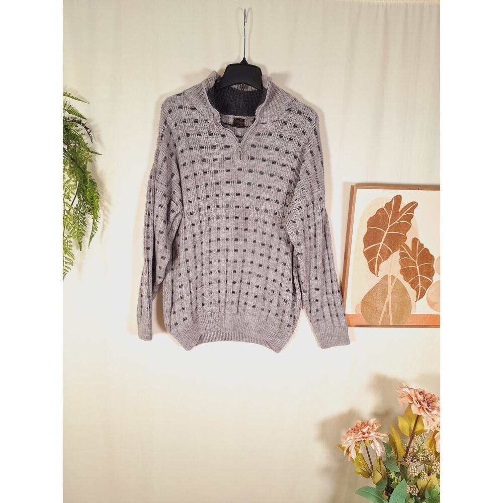 ML Kessler Men's Alpaca Wool 1/3" Zip Sweater XL